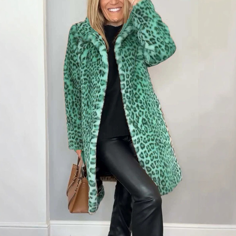 ✨Autumn's Best-Selling Sets 💖Women's Leopard Print Mid-Length Jacket and Leather Leggings