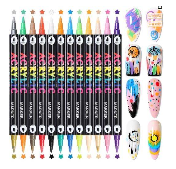 🎨12 Colors Nail Art Pens Set