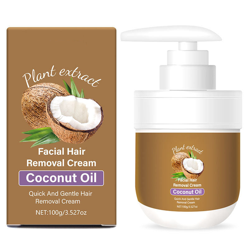🎁 Buy 2 get 1 FREE! 🥥✨ Coconut facial hair removal cream – Gentle & effective