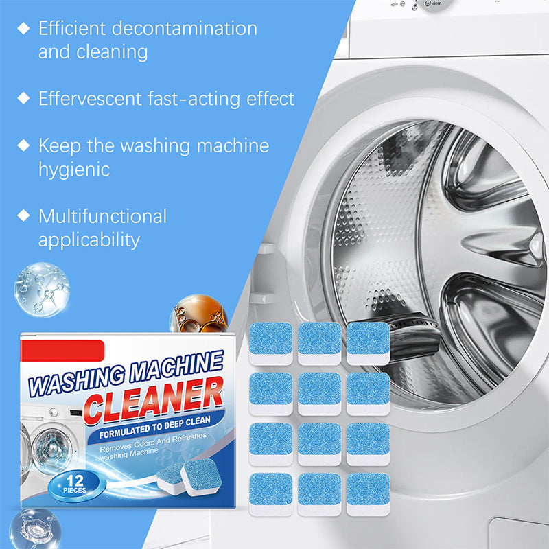 📢📢50% OFF !! ⏰Powerful Washing Machine Cleaner Tablets - 12 Counts