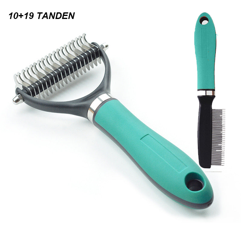 🐕 Last Day Special Price £12.99 ! 🐈 Double-Sided Deshedding Pet Grooming Brush – Dual-Sided Design, Ergonomic Handle & Gentle Grooming ✨