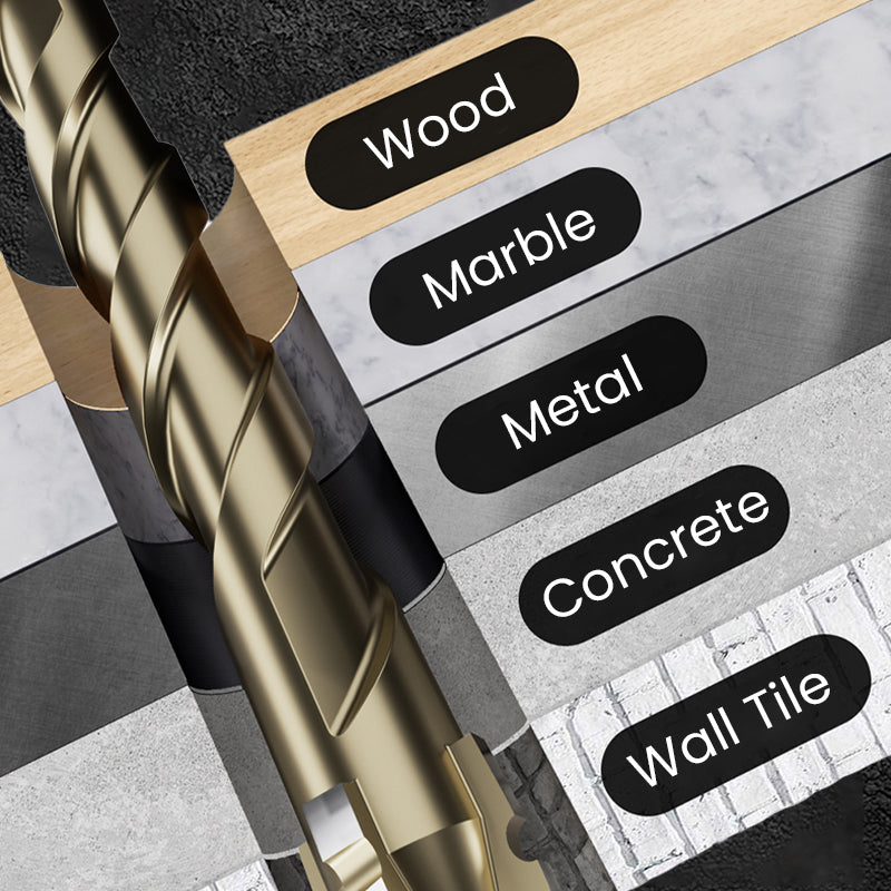 🔥2025 Hot Sale🔥High-Strength 4-Flute Serrated Eccentric Drill Bit Kit - Durable & Versatile for All DIY Projects