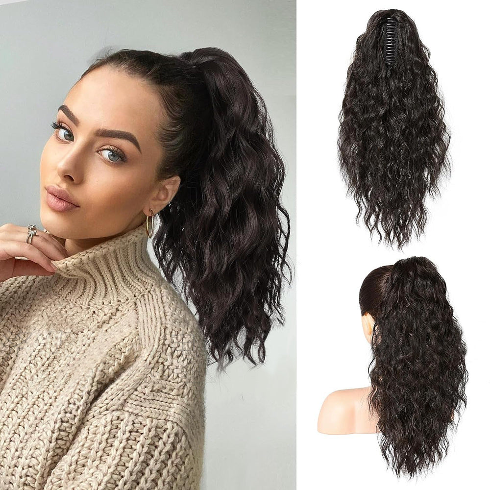 💜Curly Wavy Frizzy Hair Extension with Ponytail💜Convertible Ponytail | Human Hair Blend
