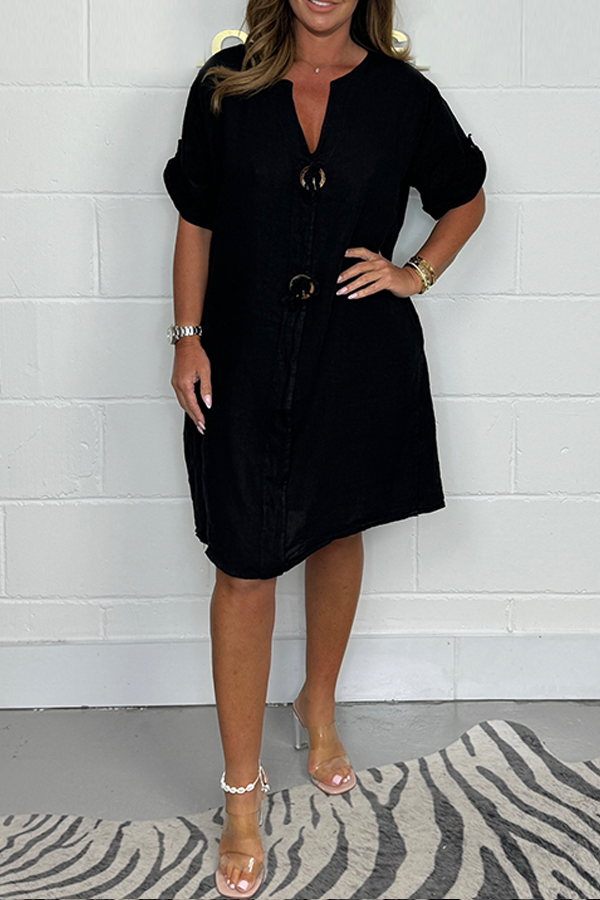 🔥2025 Hot Sale👗Plus Size Button Up Tunic Dress | Stylish & Versatile | Confidence Booster