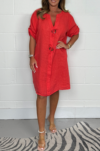 🔥2025 Hot Sale👗Plus Size Button Up Tunic Dress | Stylish & Versatile | Confidence Booster