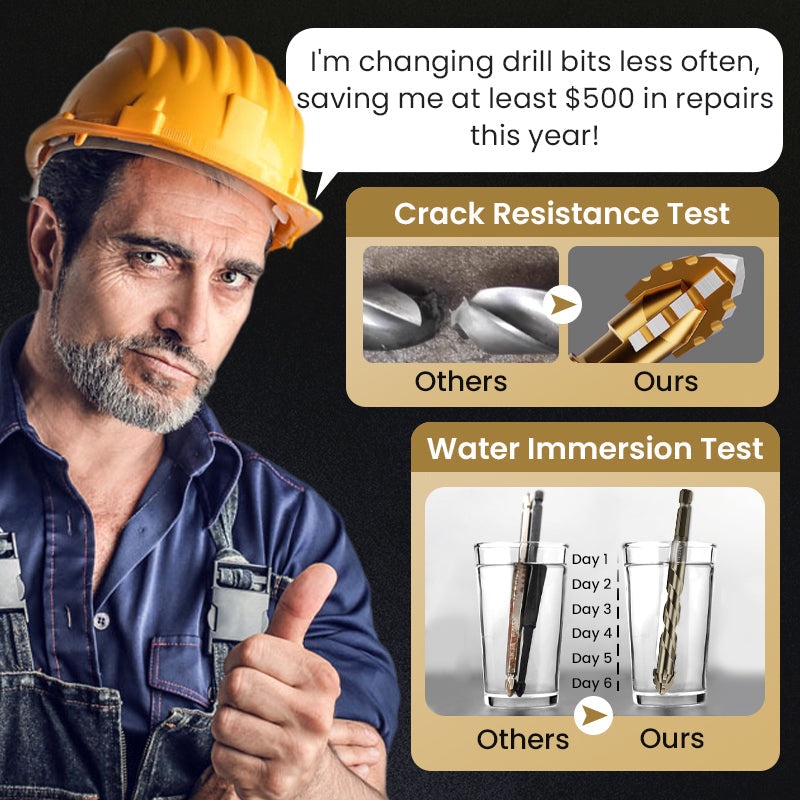 🔥2025 Hot Sale🔥High-Strength 4-Flute Serrated Eccentric Drill Bit Kit - Durable & Versatile for All DIY Projects