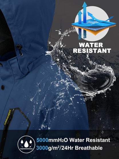 🔥Hot Sale 50% Off🎁Men's Lightweight Windbreaker Rain Jacket Raincoat with Detachable Hood for Hiking Fishing Activewear
