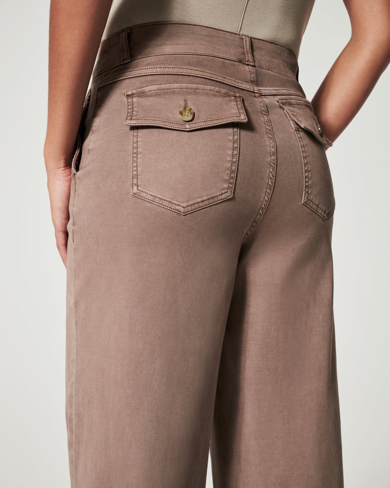 🔥2025 HOT SALE🔥Stretch Twill Cropped Wide Leg Pants | High Waist | Loose & Comfortable