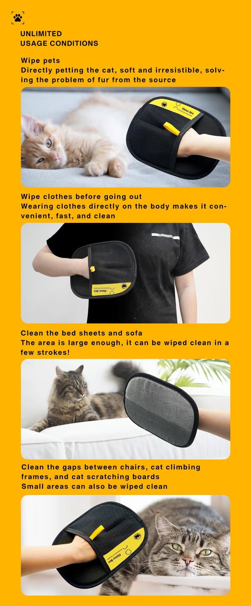 🔥2026 Hot Sale 40% OFF⚡ 50K+ SOLD! 🎁Reusable Electrostatic Pet Hair Removal Glove - Works on Clothes, Couch, Car & All Fabric Surfaces