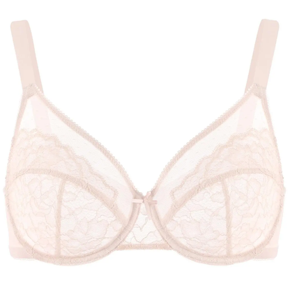 💞50K+ SOLD!👙HSIA Enchante Floral Lace Plus Size Underwire Unlined Unpadded Minimizer Full Coverage Bra Women's Wear Comfortable Breathable Mesh Cup