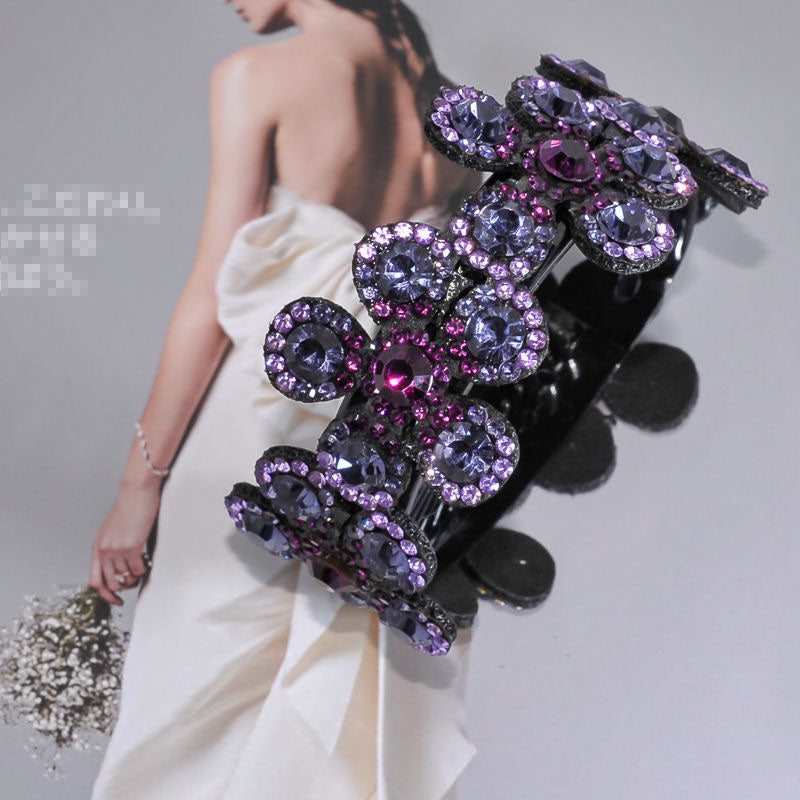Crystal Flower Embellished  Hair Clips