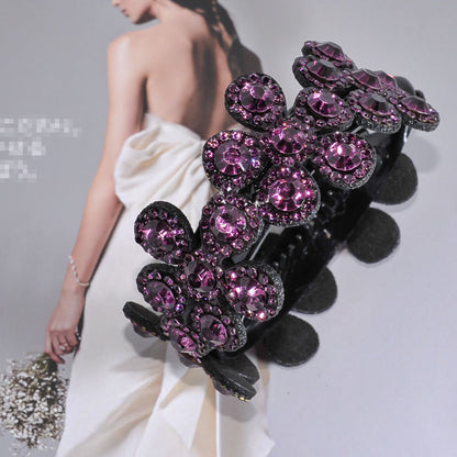 Crystal Flower Embellished  Hair Clips