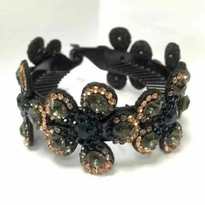 Crystal Flower Embellished  Hair Clips