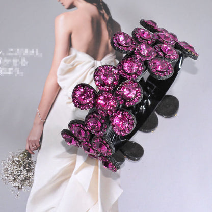 Crystal Flower Embellished  Hair Clips