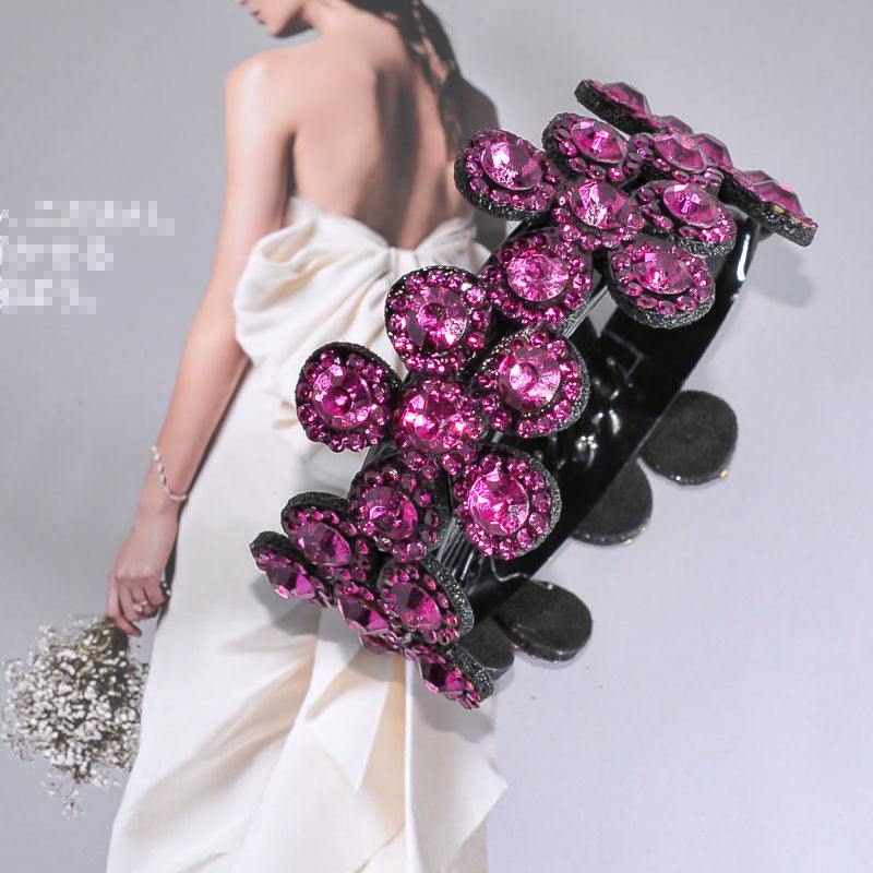 Crystal Flower Embellished  Hair Clips