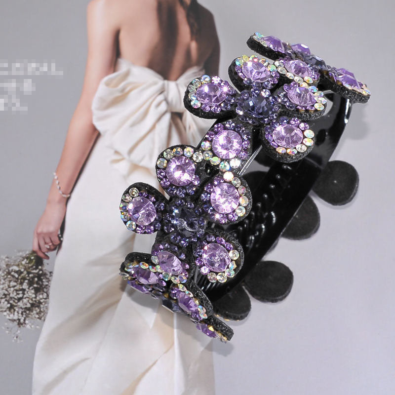 Crystal Flower Embellished  Hair Clips