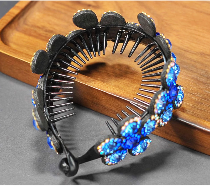 Crystal Flower Embellished  Hair Clips