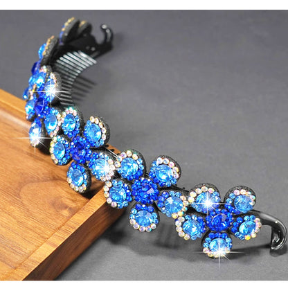 Crystal Flower Embellished  Hair Clips