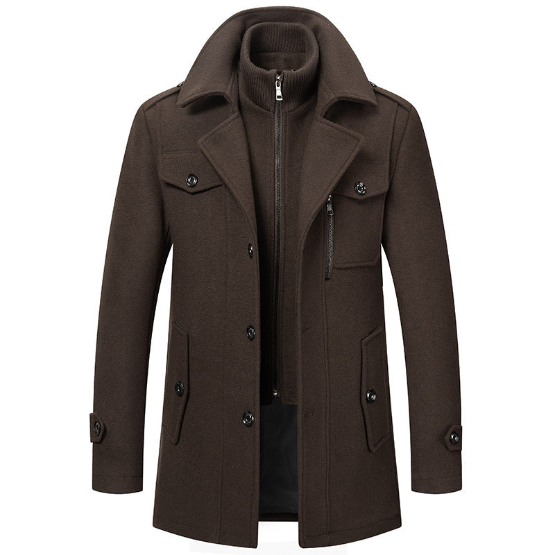 ⏳Limited-Time 50% Off⏰Men Classic Blends Wool Trench Coat 🧥