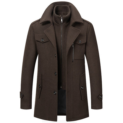 ⏳Limited-Time 50% Off⏰Men Classic Blends Wool Trench Coat 🧥
