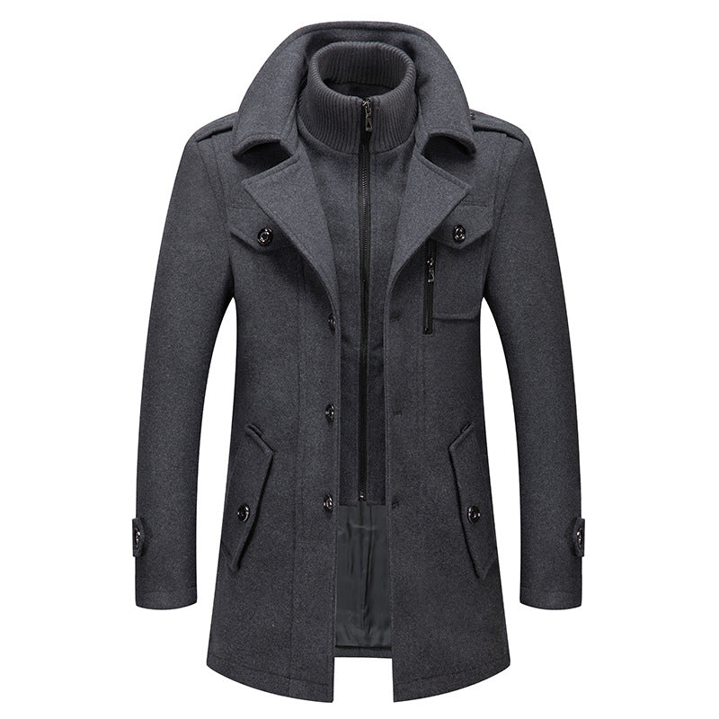 ⏳Limited-Time 50% Off⏰Men Classic Blends Wool Trench Coat 🧥