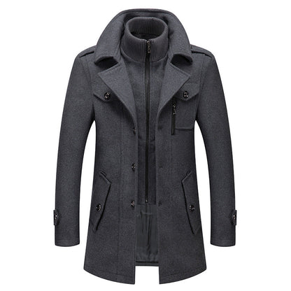 ⏳Limited-Time 50% Off⏰Men Classic Blends Wool Trench Coat 🧥