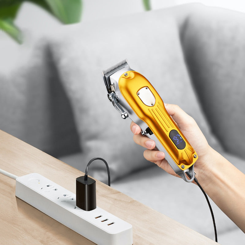 LCD Digital Display Retro Oil Head Electric Hair Clipper