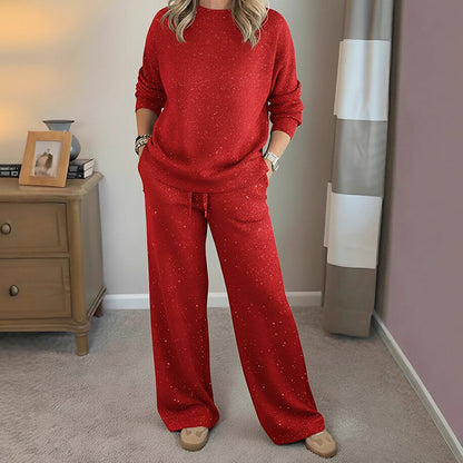 ⏰Last Day Sale - 60% OFF✨Women's Glitter Pullover Sweater & Pants 2-Piece Set