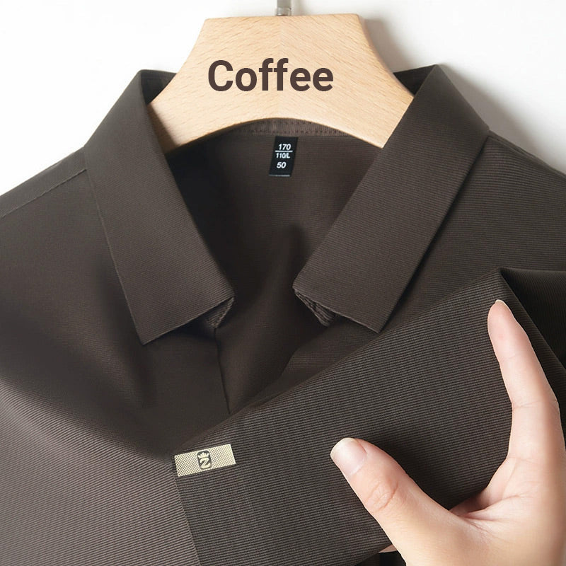 🎁Hot Sale 55% OFF⏳Men’s Casual Lapel Breathable Wrinkle-free T-shirt👔
