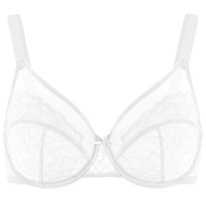 💞50K+ SOLD!👙HSIA Enchante Floral Lace Plus Size Underwire Unlined Unpadded Minimizer Full Coverage Bra Women's Wear Comfortable Breathable Mesh Cup