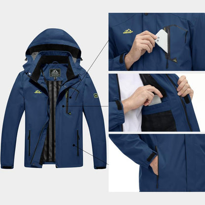 🔥Hot Sale 50% Off🎁Men's Lightweight Windbreaker Rain Jacket Raincoat with Detachable Hood for Hiking Fishing Activewear