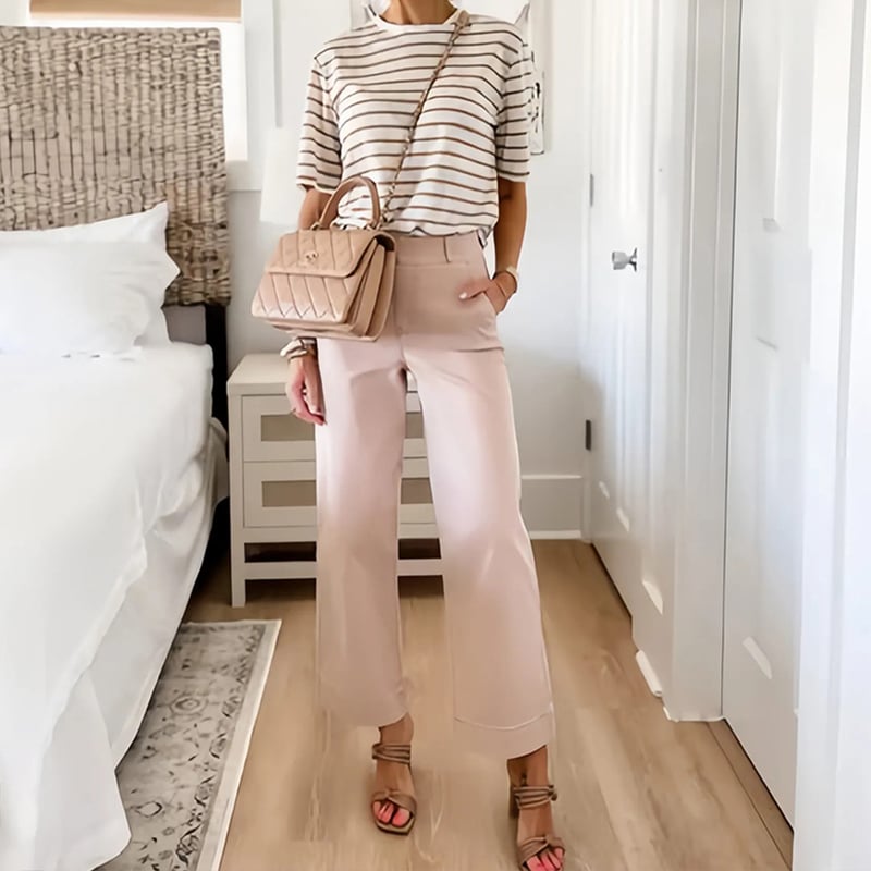 🔥2025 HOT SALE🔥Stretch Twill Cropped Wide Leg Pants | High Waist | Loose & Comfortable