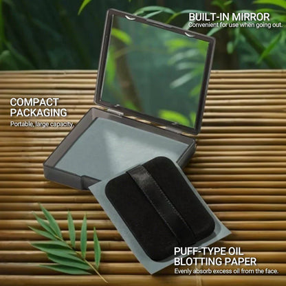 ⏰LAST DAY - BUY 1 GET 2 FREE!!💝Black Magnet Oil Blotting Setting Sheet With Powder More Control Oil Keep Fresh 2 IN 1 Blotting Sheet