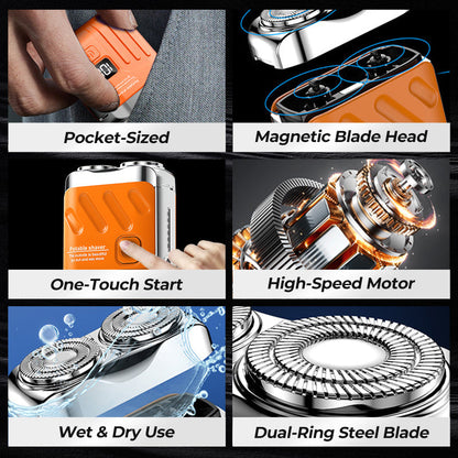 🔥2025 New Design 50% Off🔥Mini Electric Rotary Dual Ring Pocket Shaver