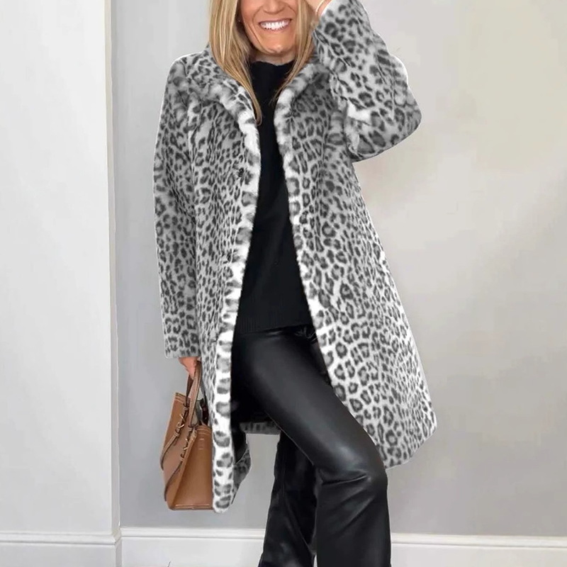 ✨Autumn's Best-Selling Sets 💖Women's Leopard Print Mid-Length Jacket and Leather Leggings