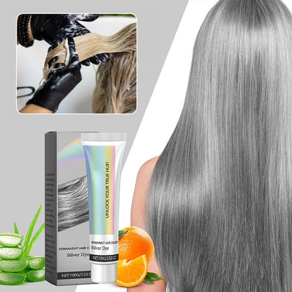🎁2-in-1 Natural Essence Extract Silver Hair Dye🔥Vegan, Damage-Free & Instagram-Worthy Gray Hair! 📸