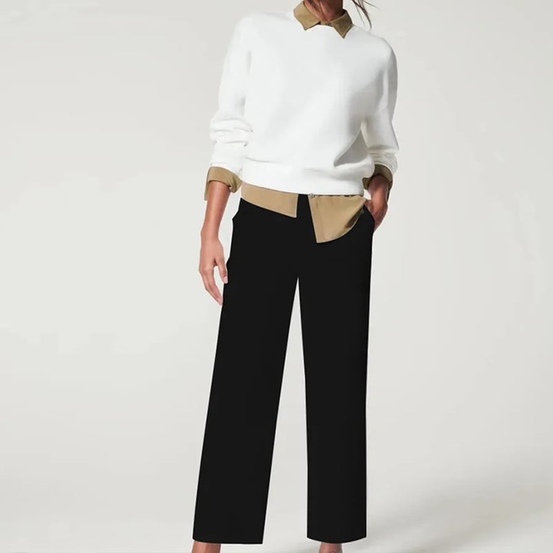 🔥2025 HOT SALE🔥Stretch Twill Cropped Wide Leg Pants | High Waist | Loose & Comfortable