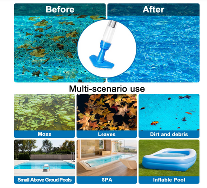 🌊3-in-1 Cordless Handheld Pool Vacuum Cleaner - Quick-Swap Heads, Up to 60-70 min Runtime, High-Flow Suction for Leaves & Fine Debris 🚀