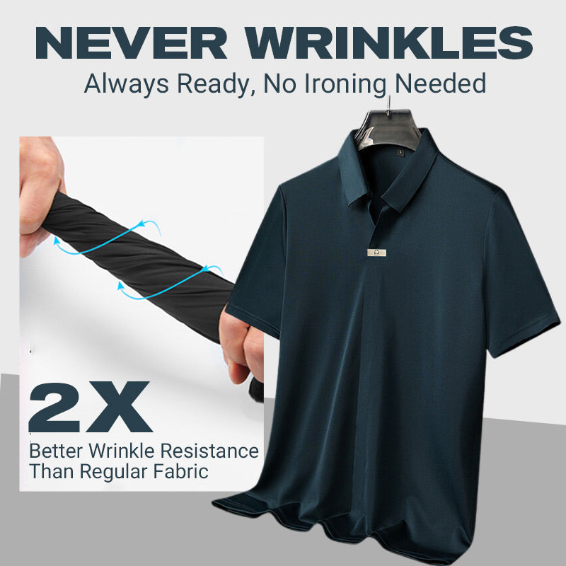 🎁Hot Sale 55% OFF⏳Men’s Casual Lapel Breathable Wrinkle-free T-shirt👔