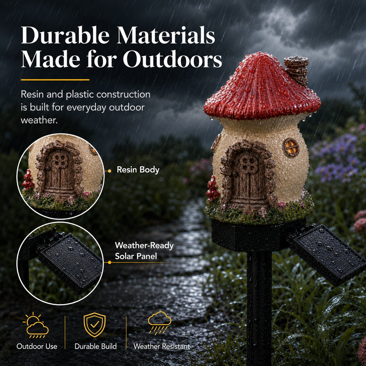 🎁2026 New Arrivals 50% OFF🌙🏡Solar Fairy-Tale Mushroom Cottage Garden Light