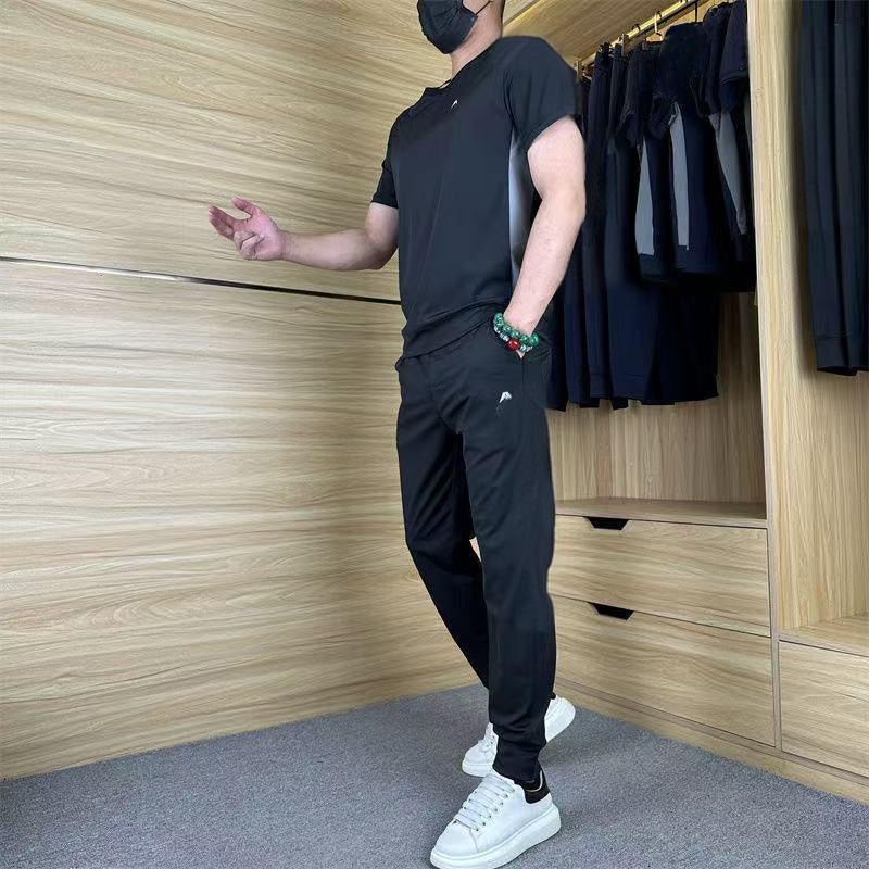 🔥Limited-time 50% discount🔥Men's Casual Sports Short Sleeve Long Pants Two-Piece Set