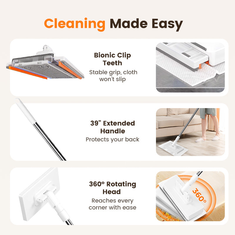 💥 Last day! 50% Off 💥Disposable Dust Mop with 4 Reusable Cloths