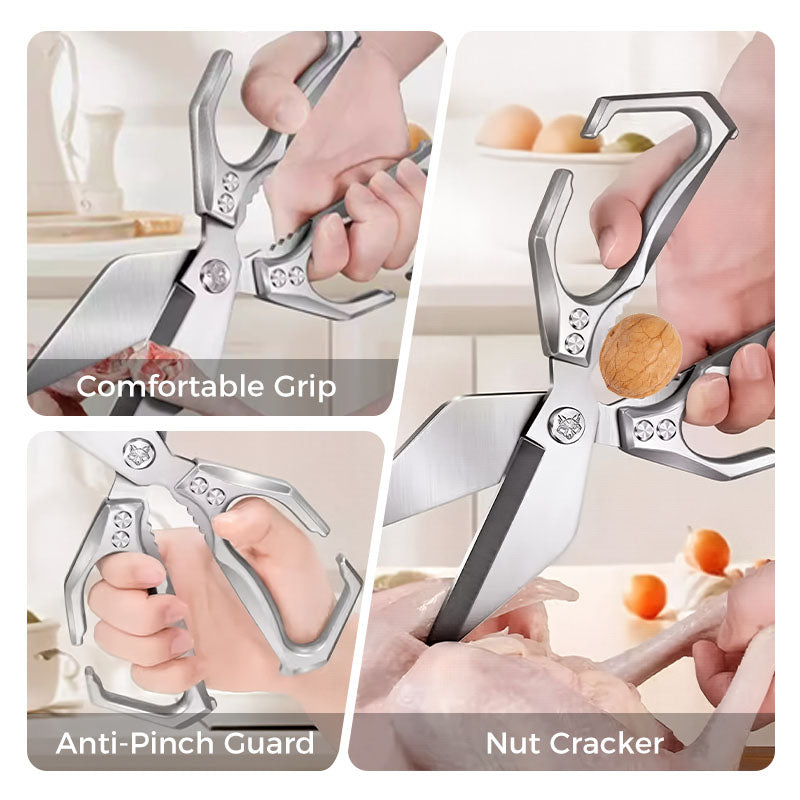 🔥Hot Sale（💥50%OFF）🔥Multifunctional Heavy-Duty Kitchen Shears✂️Bone-Cut Power, Non-Slip Grip🍗