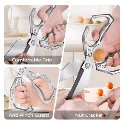 🔥Hot Sale（💥50%OFF）🔥Multifunctional Heavy-Duty Kitchen Shears✂️Bone-Cut Power, Non-Slip Grip🍗