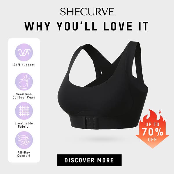 ⏰Front Closure Cross-Back Wireless Posture Bra
