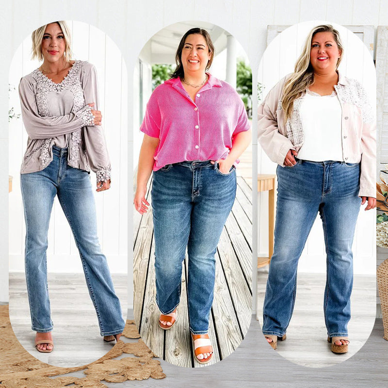Hot Sale 49% Off👖Tummy Control High-Stretch Jeans - Smooth Waist Panel, Butt-Contouring Pockets, Soft Feel 🍑