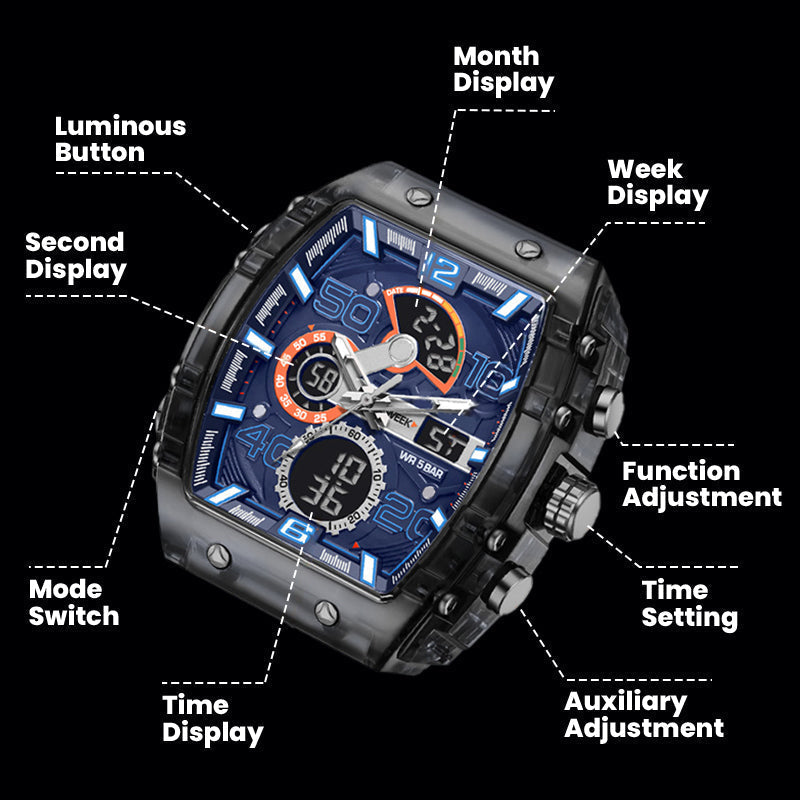 ⚡LED Backlight+Stopwatch Technique💥Smael Technology Style Digital Watch