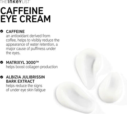 The INKEY List Caffeine Eye Cream | Depuff & Brighten Eyes 15ml