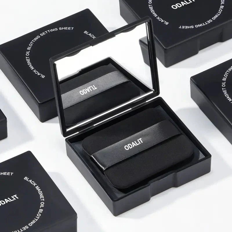 ⏰LAST DAY - BUY 1 GET 2 FREE!!💝Black Magnet Oil Blotting Setting Sheet With Powder More Control Oil Keep Fresh 2 IN 1 Blotting Sheet