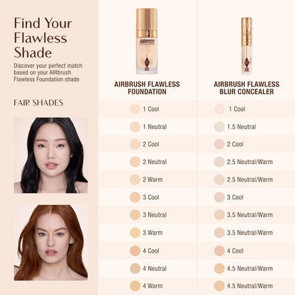💝Charlotte Tilbury AIRbrush Flawless Blur Concealer - Longwear Concealer for Dark Circles, Blemishes, Redness & More - Hydrating, Crease-Proof & Full Coverage with a Natural Matte Finish
